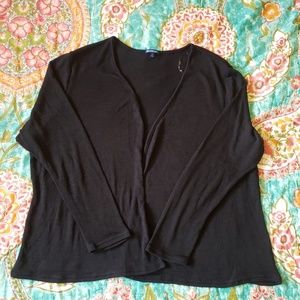 North Crest black draped sweater 3x